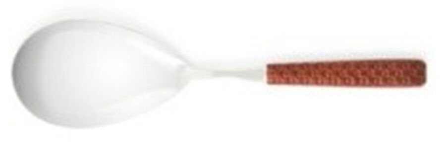 Everyday Leather(Brown)(Stainless) Tablespoon (Serving Spoon) by Mackenzie-Childs Flatware-1
