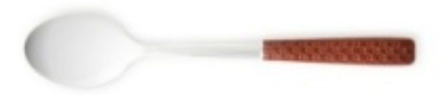 Everyday Leather(Brown)(Stainless) Solid Salad Serving Spoon by Mackenzie-Childs Flatware-1