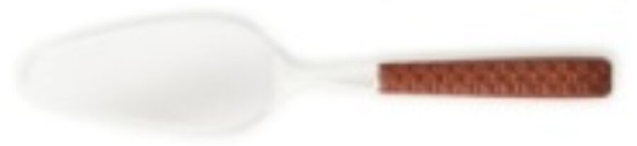 Everyday Leather(Brown)(Stainless) Pie & Cake Server with Stainless Blade by Mackenzie-Childs Flatware-1