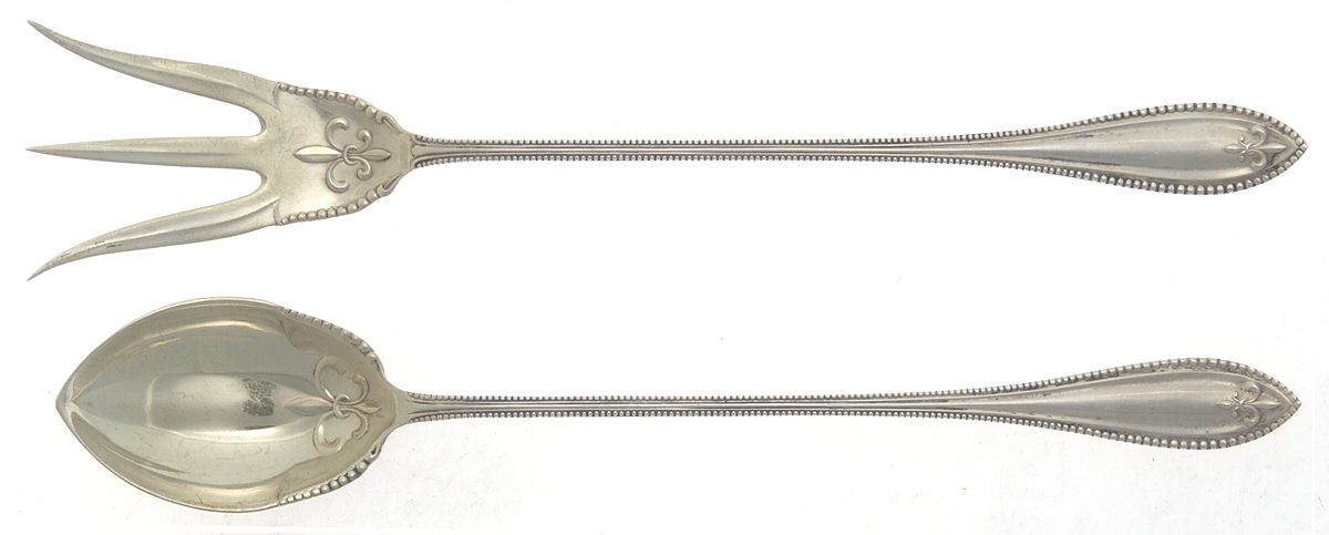Fleur De Lis (Sterling, 1905) 2 Pc Large Lettuce Serving Set by Newburyport-1