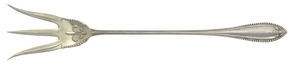 Fleur De Lis (Sterling, 1905) Large Lettuce Serving Fork by Newburyport-1