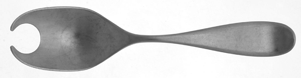 Una (Stainless) Small Solid Cold Meat Serving Fork by Norstaal-1