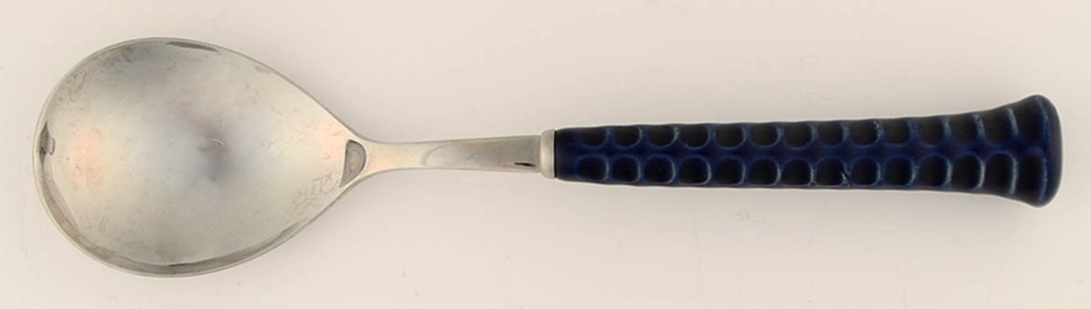 Cobalt Blue (Stainless) Solid Serving Spoon by Noritake Silver-1
