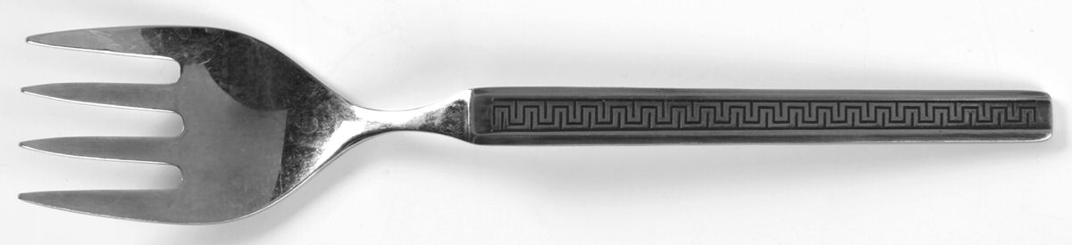Eros (Stainless) Medium Solid Cold Meat Serving Fork by Noritake Silver-1