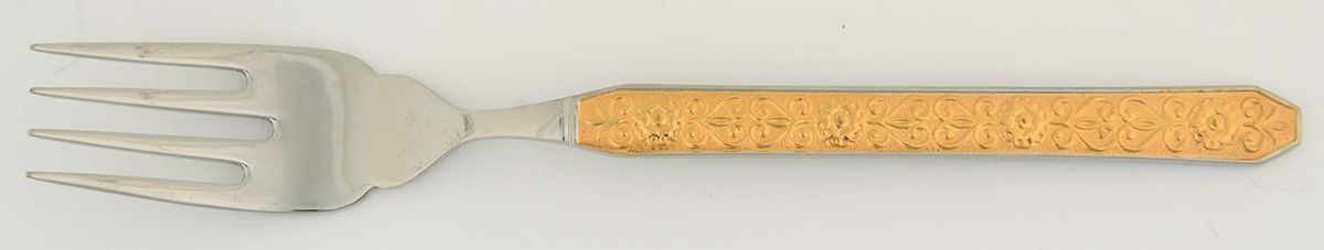 Gold Esperanza (Stainless) Individual Solid Fish Fork by Noritake Silver-1