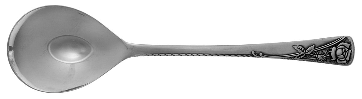 Rosetta (Stainless) Round Bowl Soup Spoon (Gumbo) by Noritake Silver-1