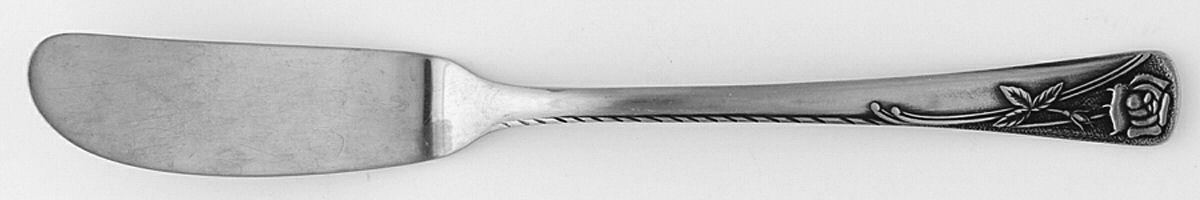 Rosetta (Stainless) Flat Handle Master Butter Knife by Noritake Silver-1