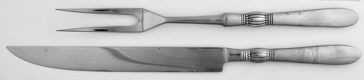 Karen (Stainless) Large 2-Piece Roast Carving Set w/Stainless Blade by Nasco-1