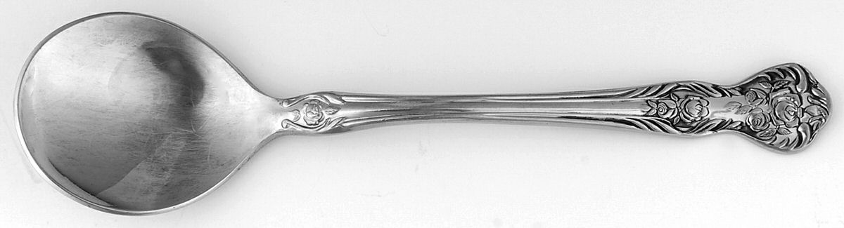 Rose Portrait (Stainless) Round Bowl Soup Spoon (Gumbo) by Nasco-1