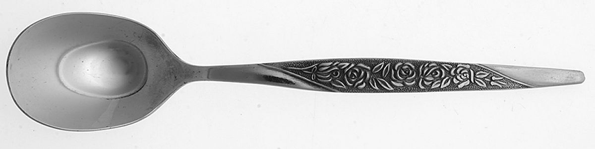 Rosevine-Caress (Stainless) Sugar Spoon by Nasco-1