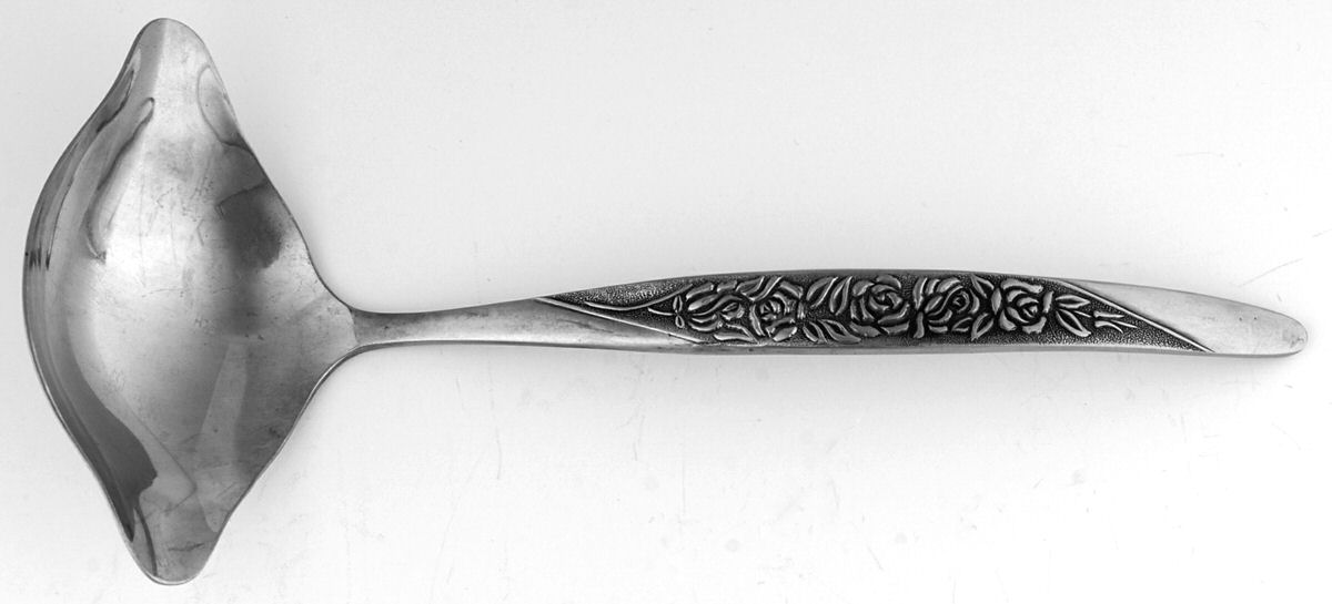 Rosevine-Caress (Stainless) Solid Gravy Ladle by Nasco-1