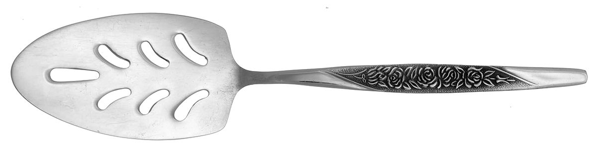 Rosevine-Caress (Stainless) Pierced All Stainless Pie Server by Nasco-1