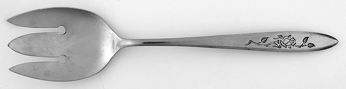 Charmante (Stainless) Small Solid Cold Meat Serving Fork by National Stainless-1