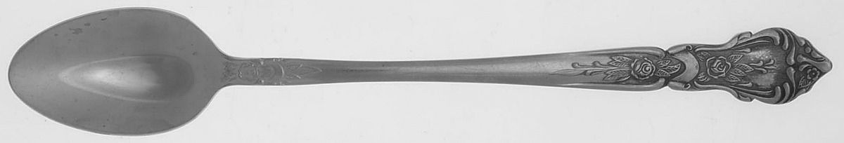 Rose & Leaf (Stainless) Iced Tea Spoon by National Stainless-1