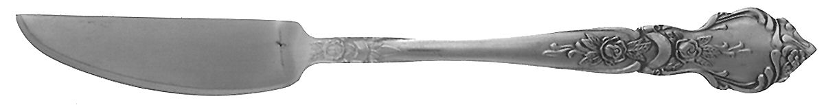 Rose & Leaf (Stainless) Flat Handle Master Butter Knife by National Stainless-1