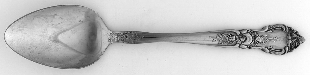 Rose & Leaf (Stainless) Tablespoon (Serving Spoon) by National Stainless-1