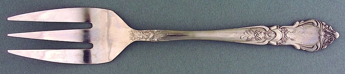 Rose & Leaf (Stainless) Medium Solid Cold Meat Serving Fork by National Stainless-1