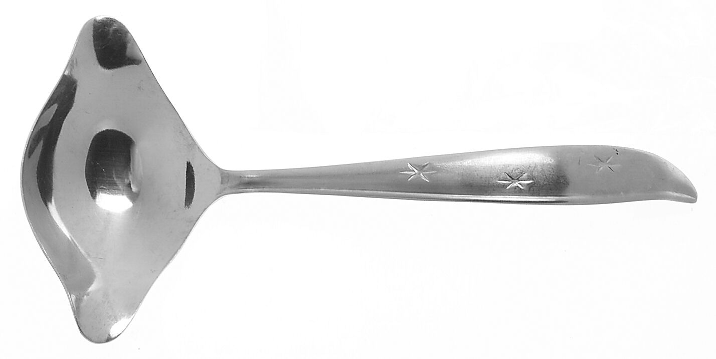 Starette (Stainless) 2 Spout Gravy Ladle-Solid Piece by National Stainless-1
