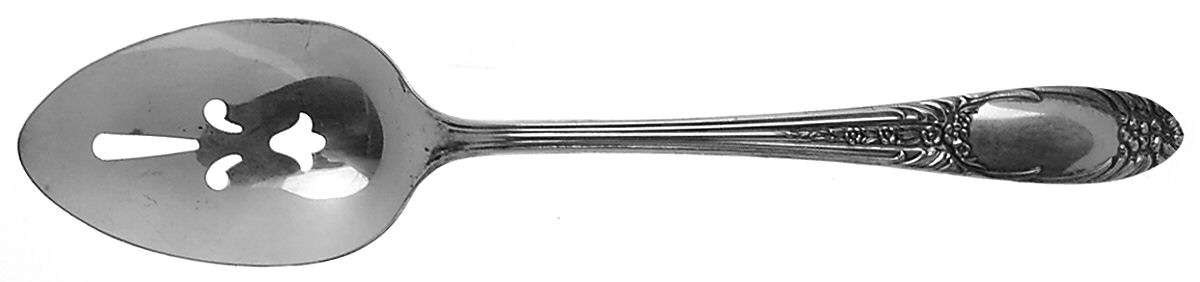 Four (Silverplate) Pierced Tablespoon (Serving Spoon) by National Silver Co-1
