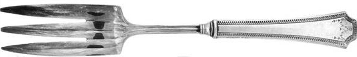 Adam (Sterling) Medium Cold Meat Serving Fork, Plated Tines by National Silver Co-1