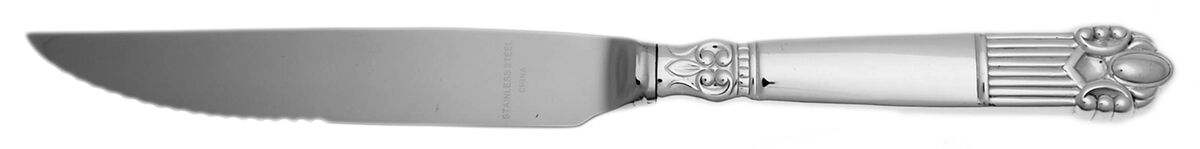 Astrid (Silverplate, 1945) Steak Knife Individual Hollow, Serrate HC by National Silver Co-1