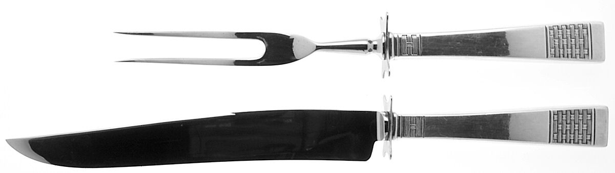 Calvalcade (Silverplate, 1946) Large 2-Piece Roast Carving Set w/Stainless Blade by National Silver Co-1
