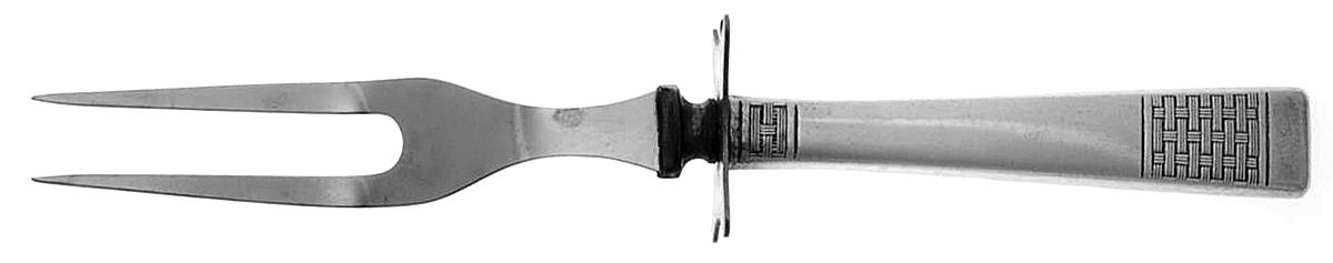 Calvalcade (Silverplate, 1946) Small Steak Carving Fork with Stainless Prongs by National Silver Co-1