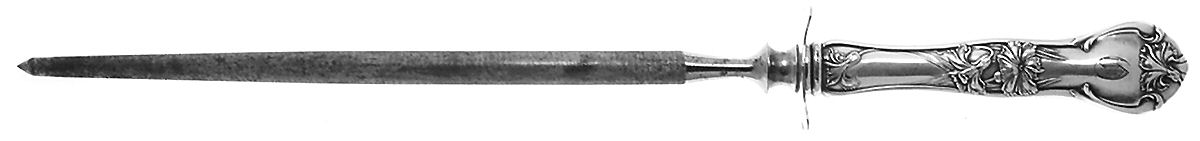 Carnation (Silverplate, 1910) Large Roast Knife Sharpener wSteel Rod by National Silver Co-1