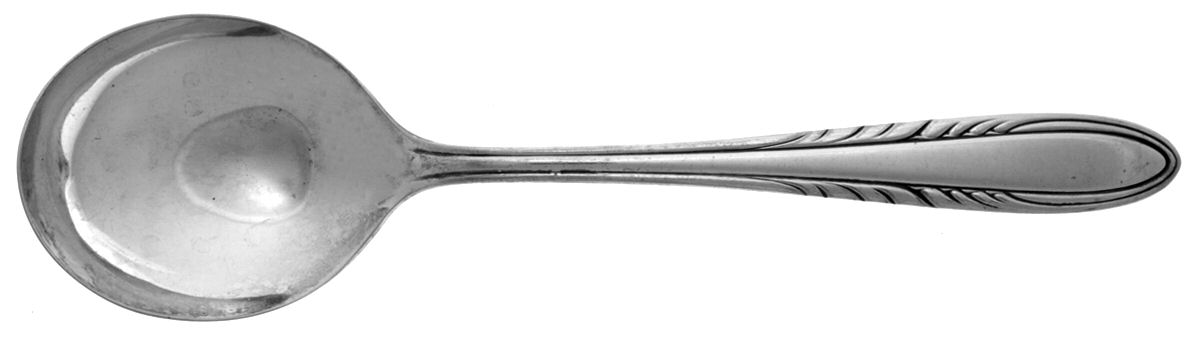 Flame (Silverplate, 1938) Round Bowl Soup Spoon (Gumbo) by National Silver Co-1