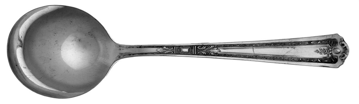 Florence (Silverplate, 1930) Round Bowl Soup Spoon (Gumbo) by National Silver Co-1
