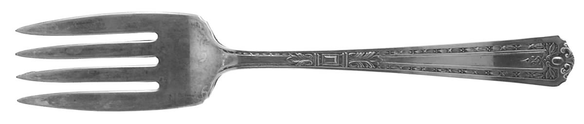 Florence (Silverplate, 1930) Medium Solid Cold Meat Serving Fork by National Silver Co-1