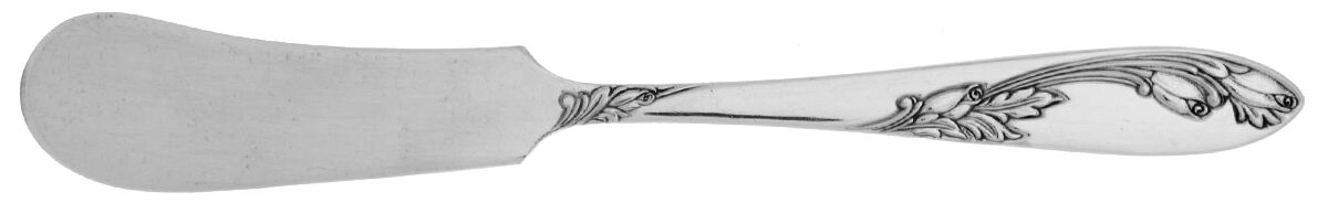 Garden of Roses (Silverplate, 1952) Flat Handle Butter Spreader by National Silver Co-1