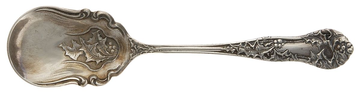 Holly (Silverplate, 1904-1907) Sugar Shell Spoon-Decorated Bowl by National Silver Co-1