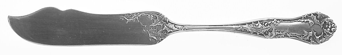 Holly (Silverplate, 1904-1907) Flat Handle Master Butter Knife by National Silver Co-1