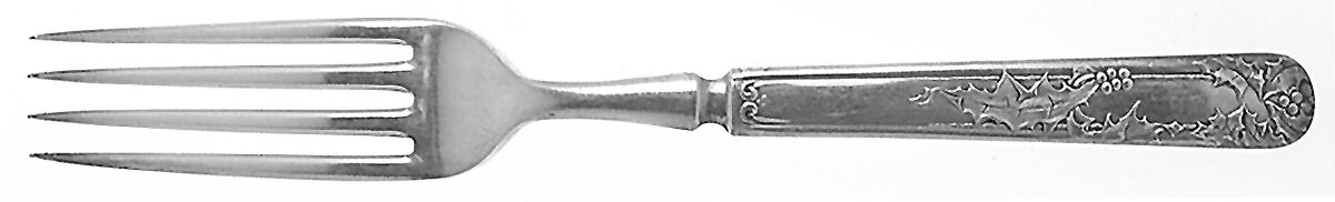 Holly (Silverplate, 1904-1907) Indented Solid Handled Fork by National Silver Co-1