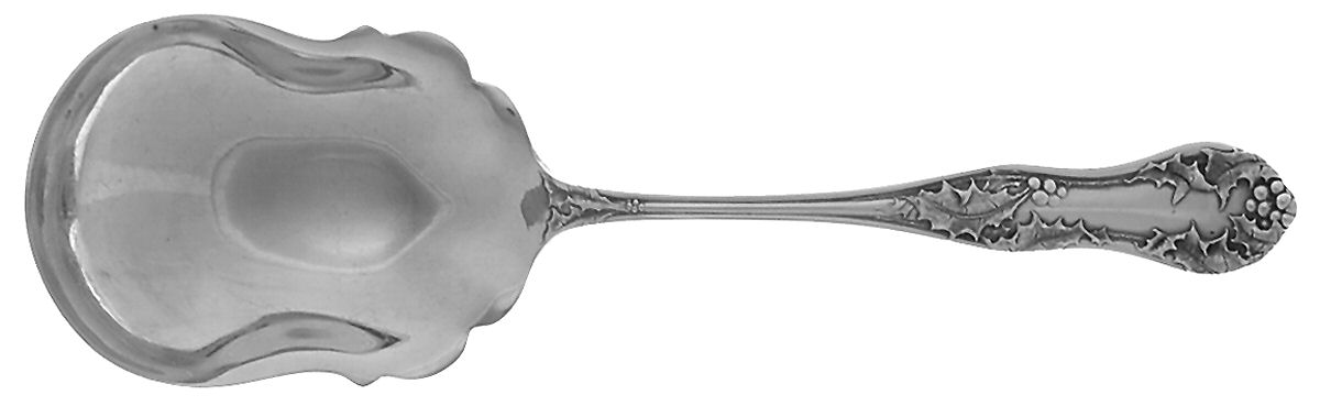 Holly (Silverplate, 1904-1907) Solid Smooth Berry/Casserole Spoon by National Silver Co-1