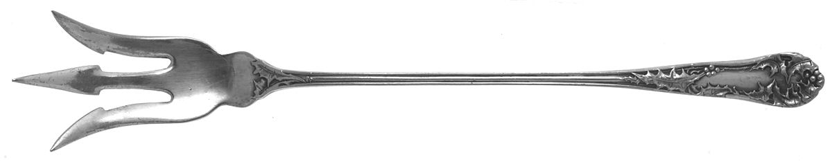 Holly (Silverplate, 1904-1907) Large Lettuce Serving Fork by National Silver Co-1
