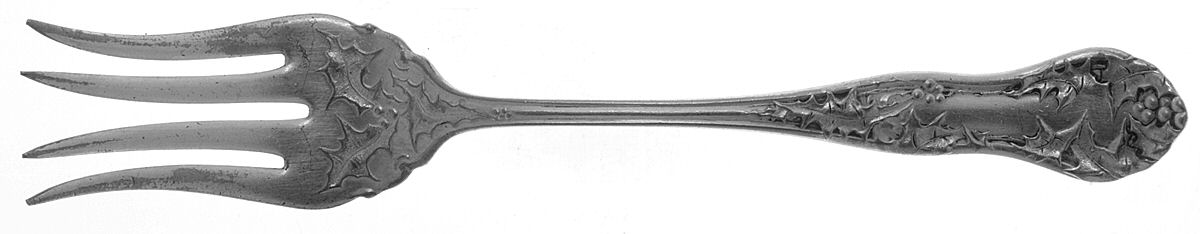 Holly (Silverplate, 1904-1907) Small Chipped Beef Fork by National Silver Co-1