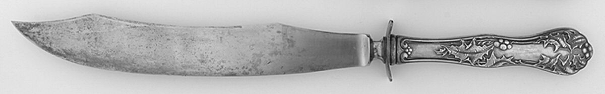 Holly (Silverplate, 1904-1907) Large Stainless Blade Roast Carving Knife by National Silver Co-1