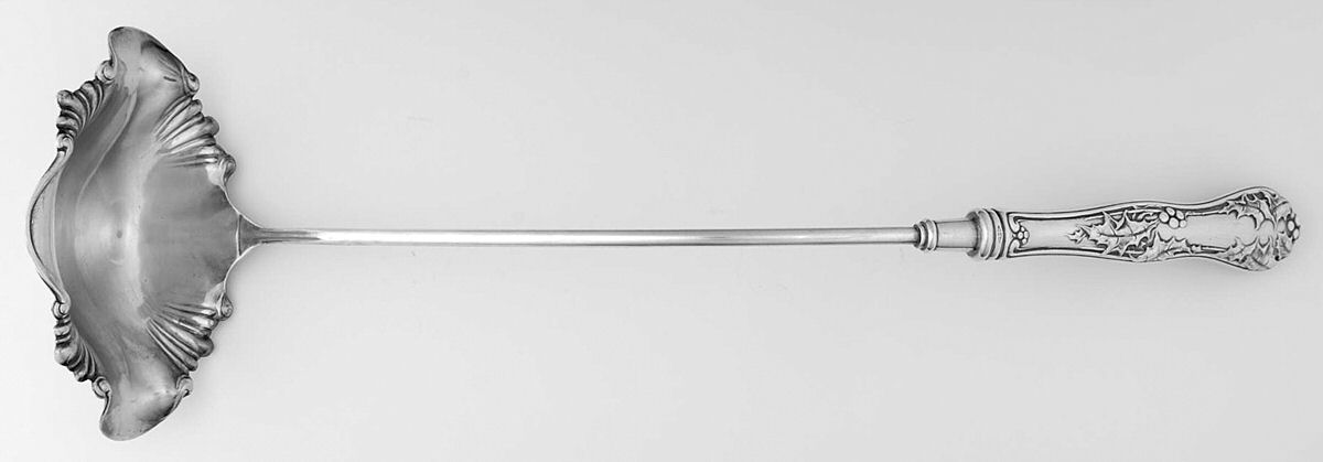 Holly (Silverplate, 1904-1907) Punch Ladle with Silverplate Bowl by National Silver Co-1