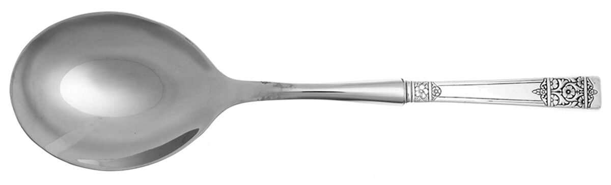 Inauguration (Silverplate, Floral, 1948) Casserole Spoon with Smooth Stainless Bowl HC by National Silver Co-1