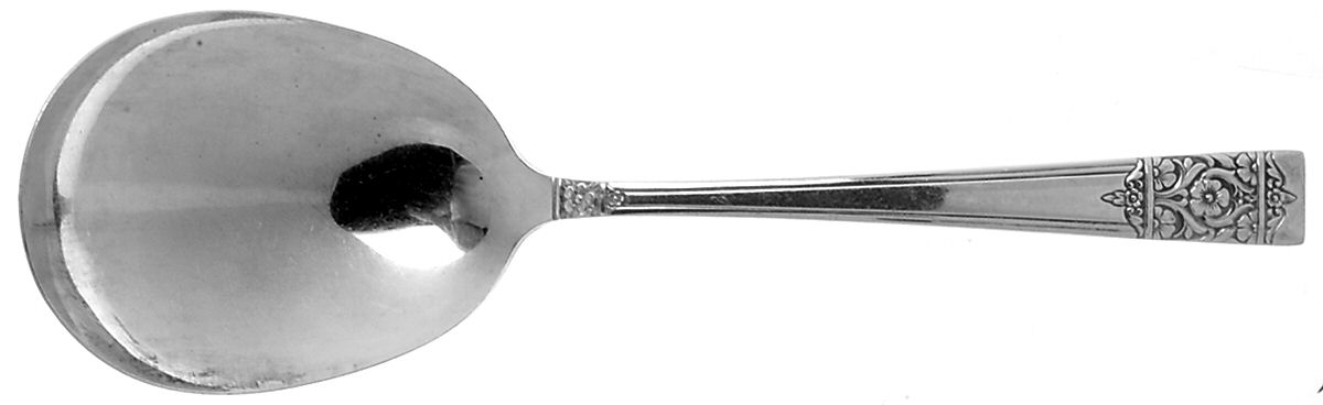 Inauguration (Silverplate, Floral, 1948) Solid Smooth Casserole Spoon by National Silver Co-1