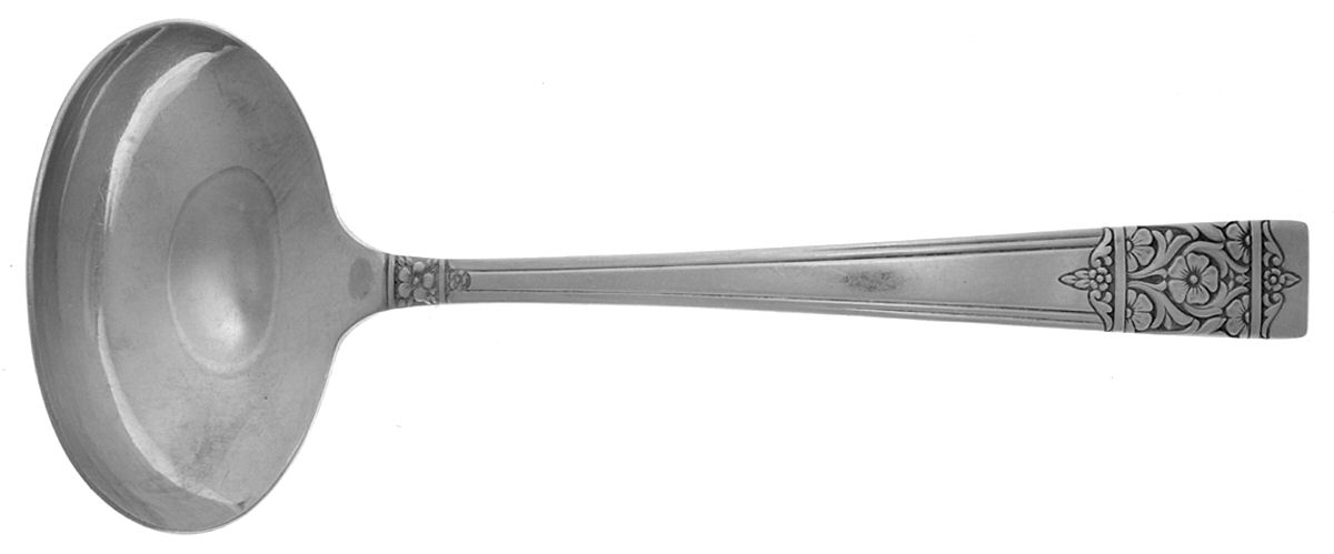 Inauguration (Silverplate, Floral, 1948) Solid Gravy Ladle by National Silver Co-1