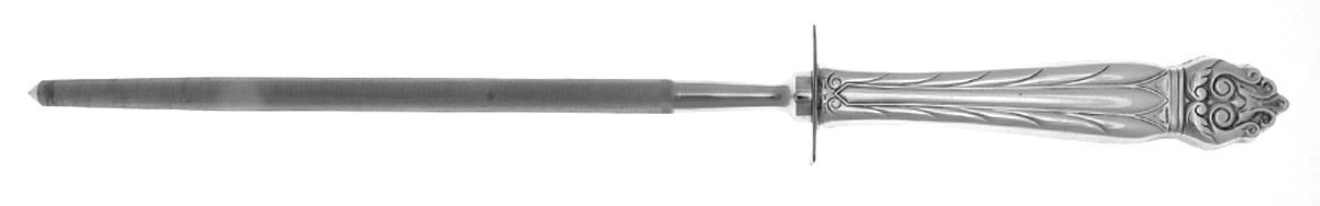 Intermezzo (Sterling, 1940) Large Roast Steel Rod Knife Sharpener by National Silver Co-1