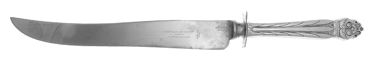 Intermezzo (Sterling, 1940) Large Stainless Blade Roast Carving Knife by National Silver Co-1