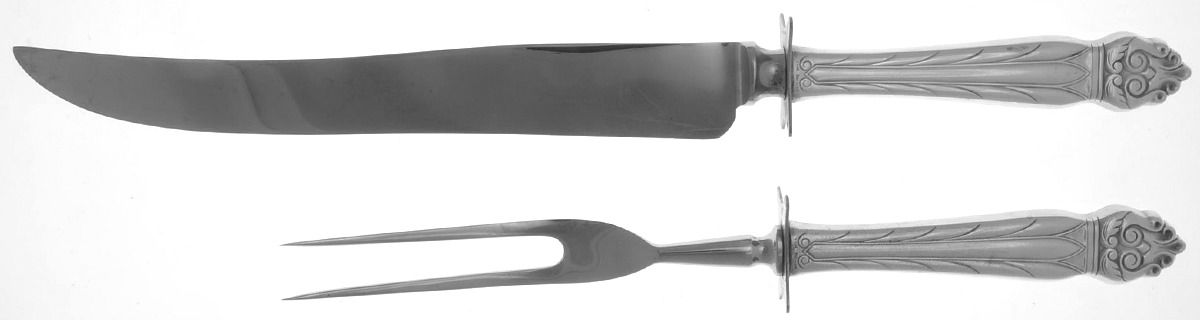 Intermezzo (Sterling, 1940) Large 2-Piece Roast Carving Set w/Stainless Blade by National Silver Co-1