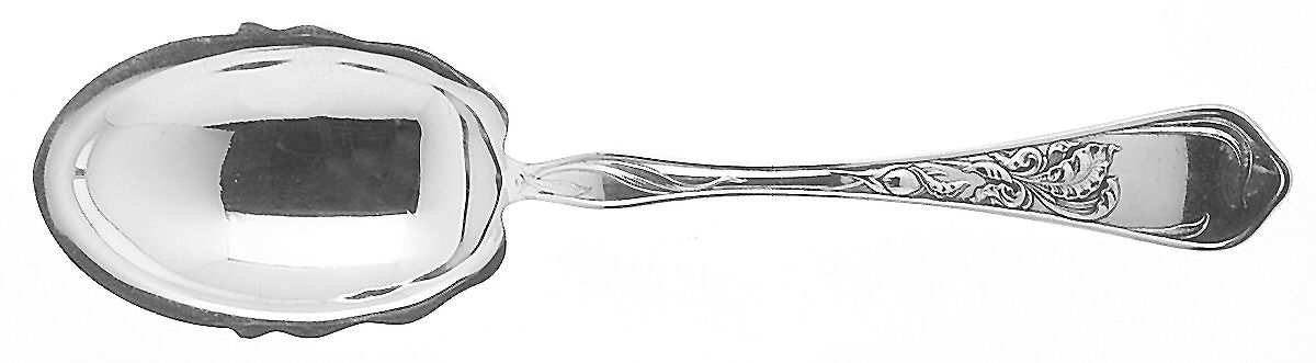 Iris (Silverplate, 1902) Medium Solid Berry/Casserole Spoon by National Silver Co-1