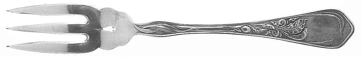 Iris (Silverplate, 1902) Old Style Pickle Fork by National Silver Co-1