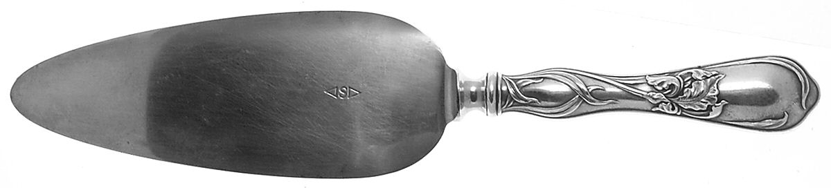 Iris (Silverplate, 1902) Pie Server with Silverplate Blade by National Silver Co-1