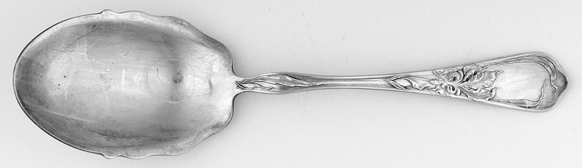 Iris (Silverplate, 1902) Large Solid Berry/Casserole Spoon by National Silver Co-1